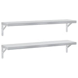 Wall Shelves 2 pcs 100x23.5 cm Silver Stainless Steel 3214504