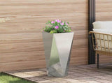 Planter 2 pcs Silver 30 x 30 x 75 cm Galvanised Steel 883777