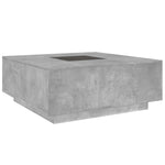 ZNTS Coffee Table with Infinity LED Concrete Grey 100x100x40 cm 3284045