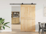 Sliding Door NARVIK Natural and Black 85 x 210 cm 3445265