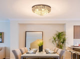 Round Crystal Ceiling Lamp 7 Lights Chandelier Mounted Fixture For Living Room Dining Room Hallway T3398P341448