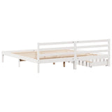 Bed Frame without Mattress White 200x200 cm Solid Wood Pine 3301549