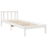 Extra Long Bed Frame without Mattress White 100x210 cm Solid Wood Pine 852433