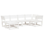 ZNTS 6 Piece Garden Sofa Set White Solid Wood Pine 3217031