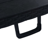 Folding Garden Table Black 180x75x72 cm HDPE Imitation Rattan 48831