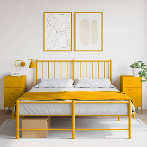 ZNTS Bedside Cabinets 2 pcs Mustard Yellow 36x39x68 cm Steel 843085