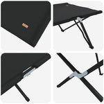 Folding Camping Bed 2 pcs Black 206 x 76 x 74 cm Oxford fabric 42003169