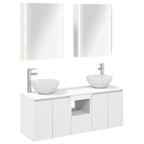 Bathroom Cabinet Set 5 pcs White Engineered Wood 3406367
