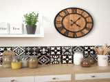 Vintage Wall Clock with Quartz Movement Wood and Metal 60cm XXL 50646