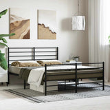 Metal Bed Frame without Mattress with Footboard Black 140x200cm 352338