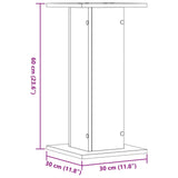 ZNTS Speaker Stands 2 pcs White 30x30x60 cm Engineered Wood 852654