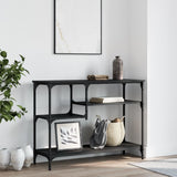 Console Table with Shelves Black 100x35x75 cm 837782