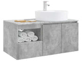 Bathroom Furniture Set 2 pcs Concrete Grey Engineered Wood 3404077