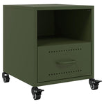 ZNTS Bedside Cabinets 2 pcs Olive Green 36x39x43.5 cm Steel 846713