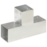 145472 Post Connectors 4 pcs T Shape Galvanised Metal 91x91 mm