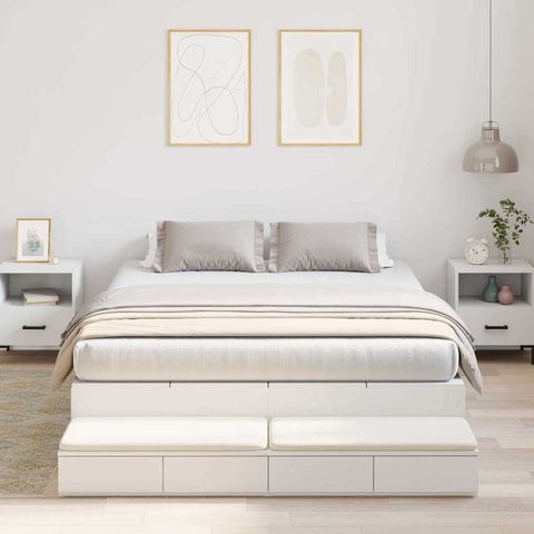 Storage Bed Frame White 236.5 x 140 x 31.5 cm Engineered wood 3335637