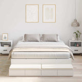 Storage Bed Frame with Drawer White 135 cm Engineered Wood 3335701