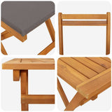Bistro Set with Cushion 5 pcs Oil Natural Solid Acacia Wood 4105505