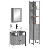 3 Piece Bathroom Furniture Set Grey Sonoma Engineered Wood 3214798