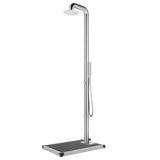 Garden Shower with Grey Base 230 cm Stainless Steel 3070784