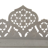 Hand carved 4-Panel Room Divider Grey 160x165 cm Solid Mango Wood 285322