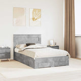 Bed Frame Concrete Grey 120 x 200 cm Engineered Wood 3410014