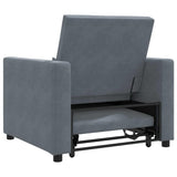 Pull out Sofa Bed Single Dark grey 90 x 165 x 87 cm Velvet 42002698