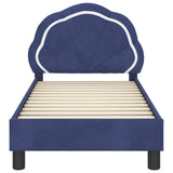 Toddler Bed Frame with Headboard Police Blue 70 x 140 cm Velvet 42010900