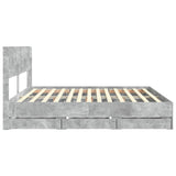 Bed Frame with Storage and Headboard Concrete Grey 180 x 200 cm 3414284