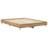 Bed Frame Artisan Oak Engineered Wood, Solid Eucalyptus Wood Double 3328725