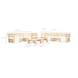 Garden Lounge Set Natural wood shade Treated pinewood Large 277502