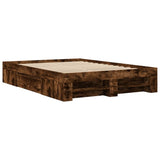 Bed Frame without Mattress Smoked Oak 120x190 cm Small Double Engineered Wood 3295517