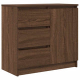 Sideboard with Drawer Brown Oak 71x35x65 cm Engineered Wood 861577