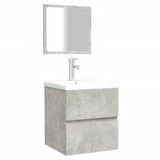Bathroom Cabinet with Mirror Concrete Grey Engineered Wood 804867