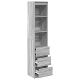 Highboard Grey Sonoma 37.5x35x180 cm Engineered Wood 861666