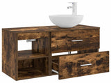Bathroom Furniture Set 2 pcs Smoked Oak Engineered Wood 3403868