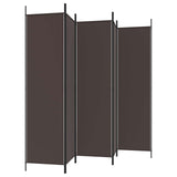 6-Panel Room Divider Brown 300x200 cm Fabric 350191