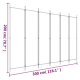 6-Panel Room Divider Black 300x200 cm Fabric 350193