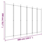 ZNTS 6-Panel Room Divider Brown 300x200 cm Fabric 350191