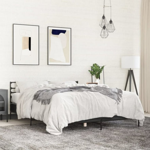 Bed Frame without Mattress Black 150x200 cm King Size 3280047