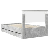 Bed Frame with Drawer Concrete Grey 100 x 200 cm Engineer Wood 3410738