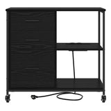 Cabinet with Charging Station Black Oak 76 x 41 x 72 cm 859835