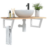 Basin Shelf Wall Mounted Steel and Solid Wood Acacia 3302786