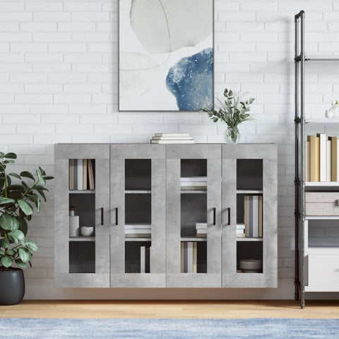 Wall Mounted Cabinets 2 pcs Concrete Grey Engineered Wood 3197941