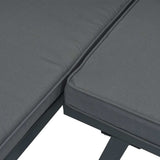 3 Piece Garden Sofa Set with Cushions Black Aluminium 3283704