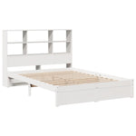 Bookcase Bed without Mattress White 160x200cm Solid Wood Pine 3322398