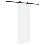 Sliding Door White and Black 78 x 211 cm Solid Pine Wood 3333361