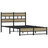 Metal Bed Frame without Mattress Sonoma Oak 120x200 cm 4017270