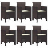 Garden Dining Set 7 pcs Brown Polt rattan 3378561