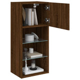 TV Cabinet with LED Lights Brown Oak 40.5x30x90 cm 837055